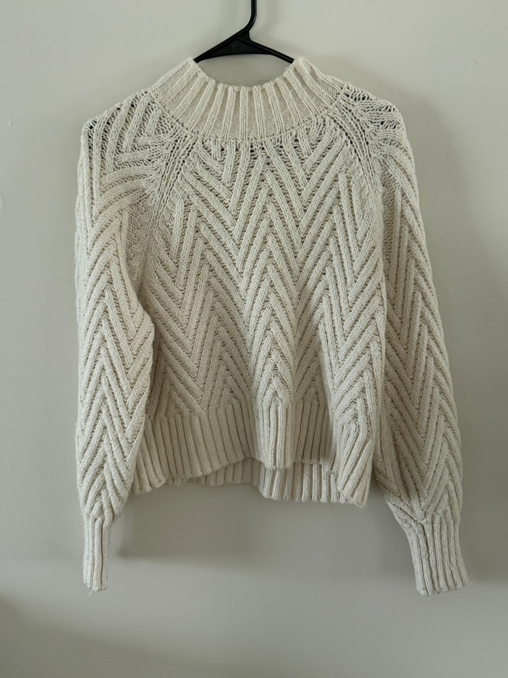 Sincerely Jules Cream Cable Mock Neck Sweater